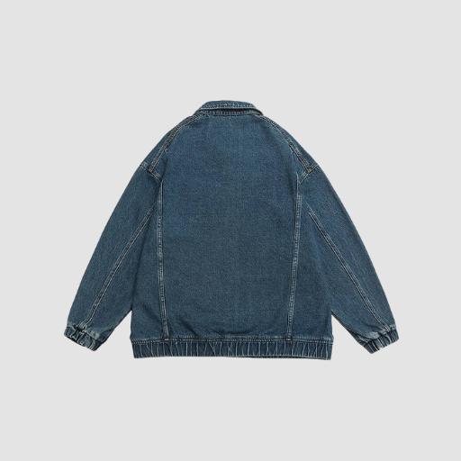 Veste homme effet denim coupe oversize avec col classique et poches à rabat