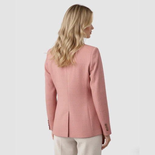 Blazer femme ajusté à col tailleur avec fermeture à un bouton